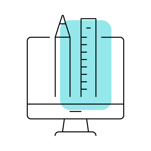Abstract illustration of a pencil and ruler Abstract illustration of a pencil and ruler