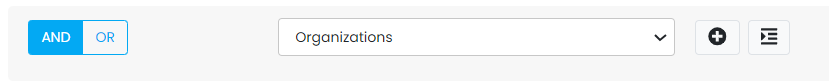 Organizations selected for first menu option