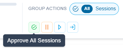 Approve all sessions button highlighted.