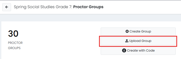 Upload Group button