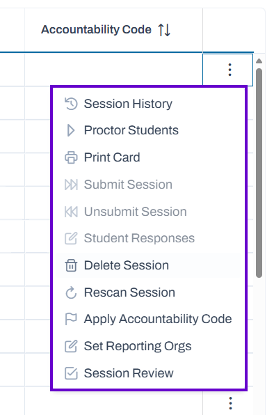 Actions dropdown menu highlighted.