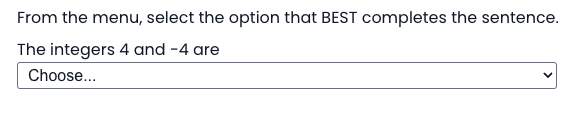 Sample Inline Choice Item Sample Inline Choice Item