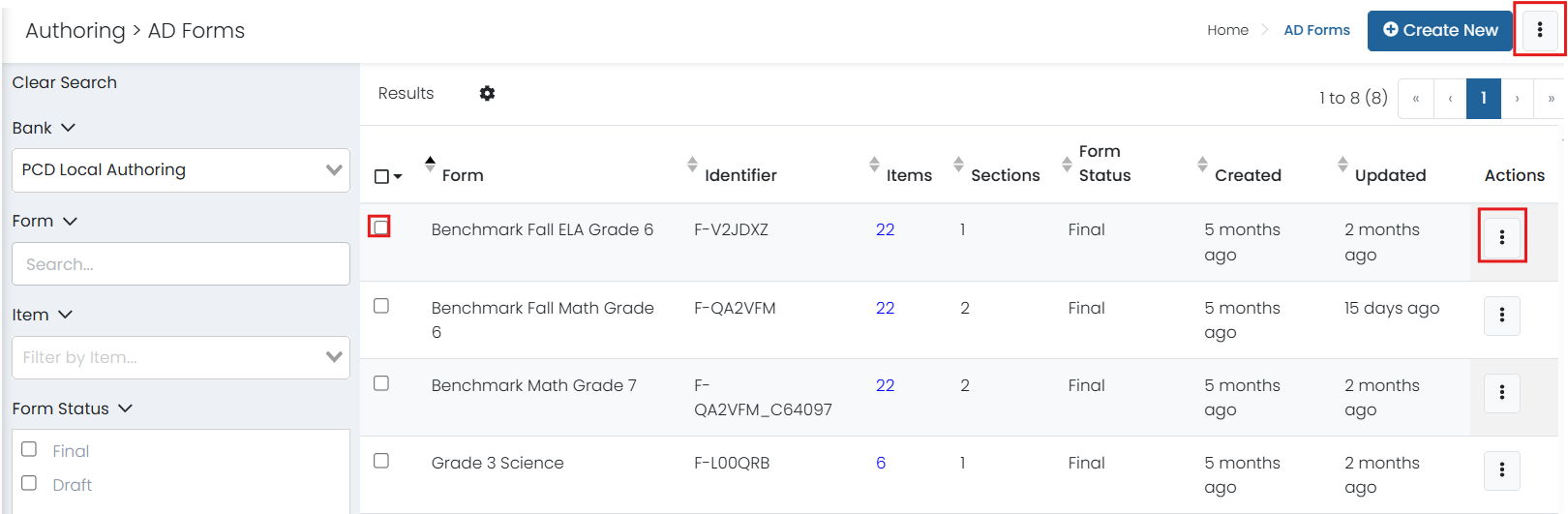 Sample Forms Page