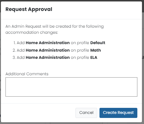 request approval popup