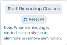 Screenshot of onscreen instructions for choice eliminator
