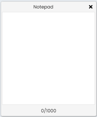 Screenshot of notepad