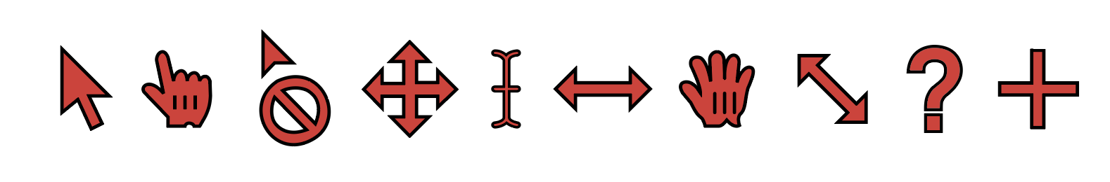 image of alternate mouse pointers