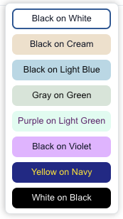 Color Contrast color choices picker