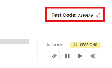 Test code highlighted.