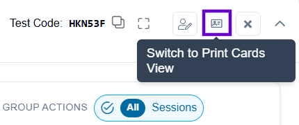 Switch to Print Cards View button and tooltip highlighted.