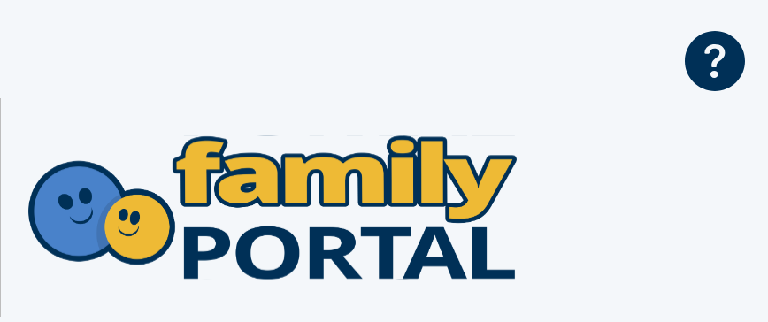 Family Portal logo and question mark icon Family Portal logo and question mark icon